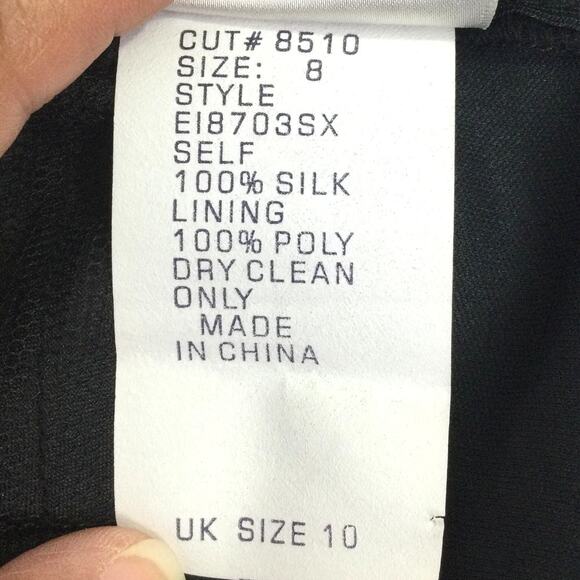 Tadashi Silk Halter Black Midi Open back Holiday Party Classy Cocktail Dress 8 - Picture 9 of 12